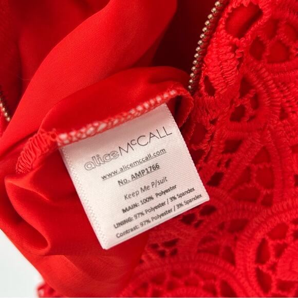 Alice McCall Tomato Red Cold Shoulder Jumpsuit Size 4 - Picture 5 of 5